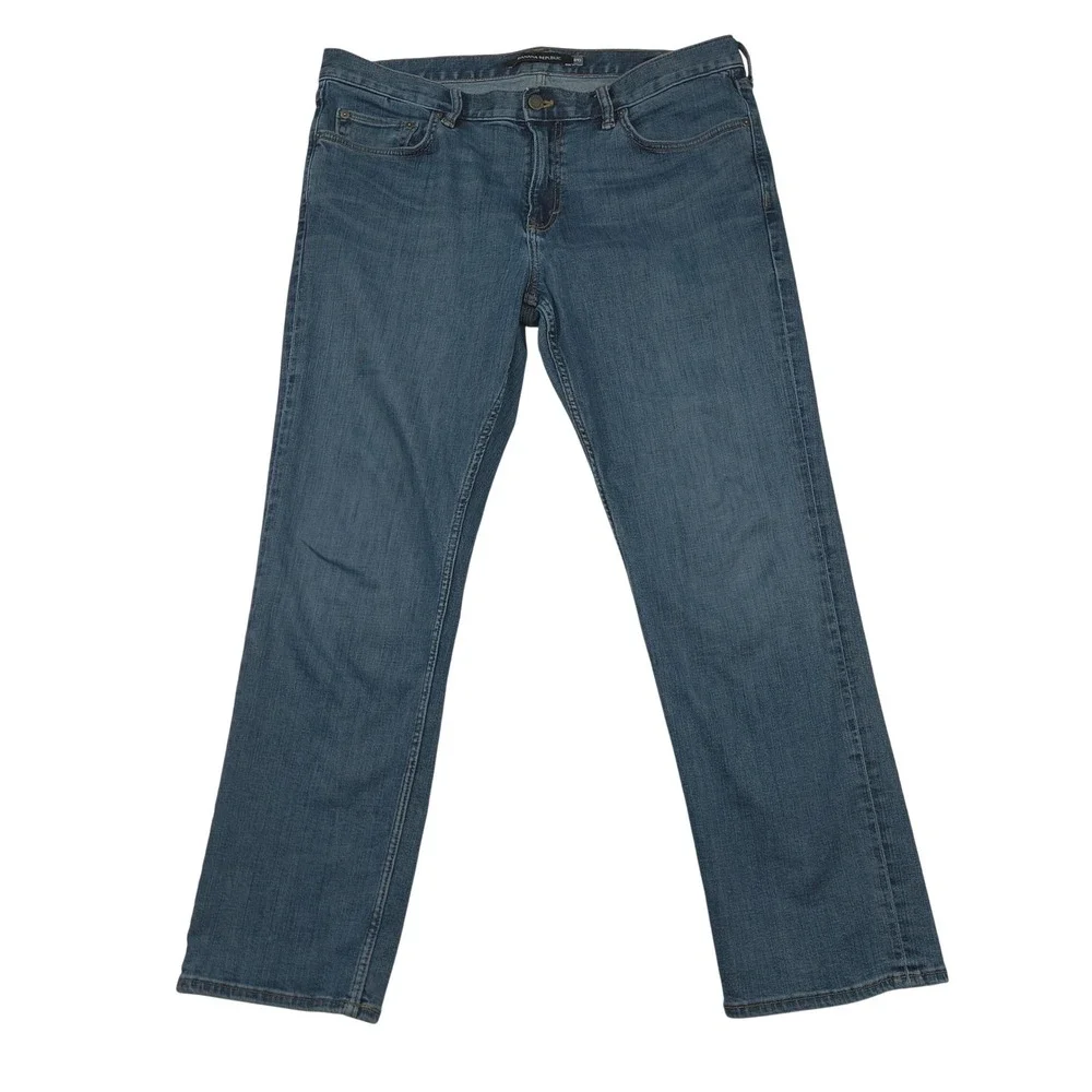 Banana Republic Mens Slim Fit Stretch Denim Blue‎ Jeans 36W 30L Medium Wash 636